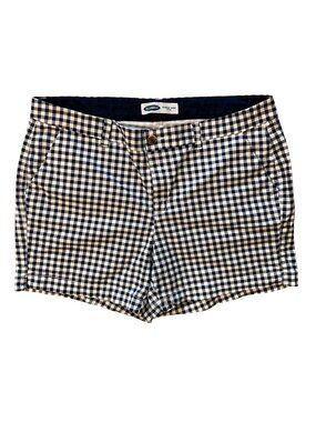 Women's OLD NAVY Mid-Rise Everyday Short Shorts Checkered Gingham BLUE Size 16